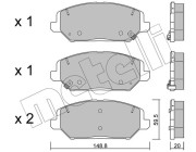 22-1163-0 Sada brzdových destiček, kotoučová brzda METELLI