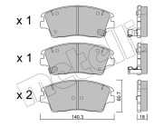 22-1164-0 Sada brzdových destiček, kotoučová brzda METELLI