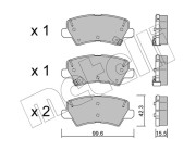 22-1166-0 Sada brzdových destiček, kotoučová brzda METELLI