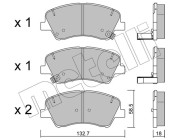 22-1167-0 Sada brzdových destiček, kotoučová brzda METELLI