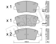 22-1168-0 Sada brzdových destiček, kotoučová brzda METELLI