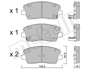 22-1169-0 Sada brzdových destiček, kotoučová brzda METELLI