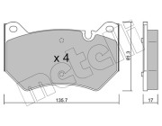 22-1170-0 Sada brzdových destiček, kotoučová brzda METELLI