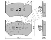 22-1170-1 Sada brzdových destiček, kotoučová brzda METELLI