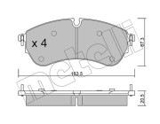 22-1173-0 Sada brzdových destiček, kotoučová brzda METELLI