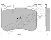 22-1197-0 Sada brzdových destiček, kotoučová brzda METELLI