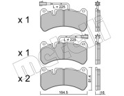 22-1201-2 Sada brzdových destiček, kotoučová brzda METELLI