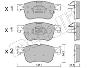 22-1205-0 Sada brzdových destiček, kotoučová brzda METELLI