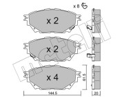 22-1222-0 Sada brzdových destiček, kotoučová brzda METELLI