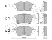 22-1228-0 Sada brzdových destiček, kotoučová brzda METELLI