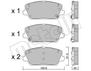 22-1241-0 Sada brzdových destiček, kotoučová brzda METELLI