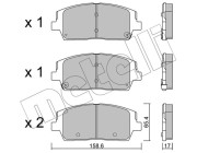 22-1244-0 Sada brzdových destiček, kotoučová brzda METELLI