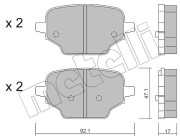 22-1245-0 Sada brzdových destiček, kotoučová brzda METELLI