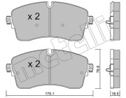 22-1250-1 Sada brzdových destiček, kotoučová brzda METELLI