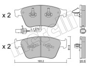 22-1253-0 Sada brzdových destiček, kotoučová brzda METELLI