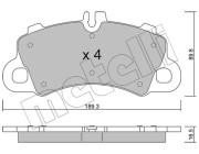 22-1259-0 Sada brzdových destiček, kotoučová brzda METELLI