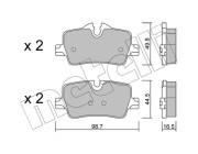22-1264-0 Sada brzdových destiček, kotoučová brzda METELLI