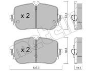 22-1268-0 Sada brzdových destiček, kotoučová brzda METELLI
