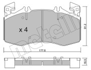 22-1270-0 Sada brzdových destiček, kotoučová brzda METELLI