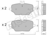 22-1273-0 Sada brzdových destiček, kotoučová brzda METELLI