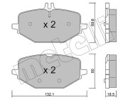 22-1274-0 Sada brzdových destiček, kotoučová brzda METELLI