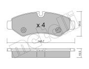 22-1275-0 Sada brzdových destiček, kotoučová brzda METELLI