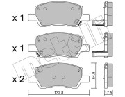 22-1296-0 Sada brzdových destiček, kotoučová brzda METELLI