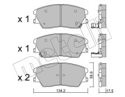 22-1305-0 Sada brzdových destiček, kotoučová brzda METELLI