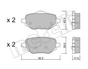 22-1323-0 Sada brzdových destiček, kotoučová brzda METELLI