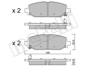 22-1335-0 Sada brzdových destiček, kotoučová brzda METELLI