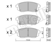 22-1353-0 Sada brzdových destiček, kotoučová brzda METELLI