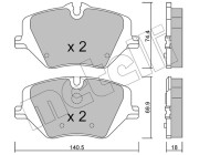 22-1354-0 Sada brzdových destiček, kotoučová brzda METELLI