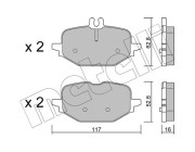 22-1359-0 Sada brzdových destiček, kotoučová brzda METELLI