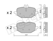 22-1359-1 Sada brzdových destiček, kotoučová brzda METELLI