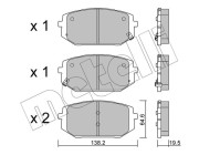 22-1361-0 Sada brzdových destiček, kotoučová brzda METELLI