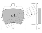 22-0019-0 Sada brzdových destiček, kotoučová brzda METELLI