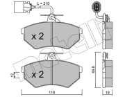 22-0050-1 Sada brzdových destiček, kotoučová brzda METELLI