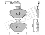 22-0059-1 METELLI sada brzdových platničiek kotúčovej brzdy 22-0059-1 METELLI