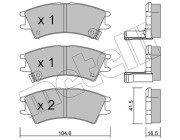 22-0361-0 Sada brzdových destiček, kotoučová brzda METELLI