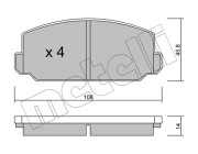 22-0461-0 Sada brzdových destiček, kotoučová brzda METELLI