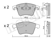 22-0552-4 Sada brzdových destiček, kotoučová brzda METELLI