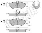 22-0571-1 Sada brzdových destiček, kotoučová brzda METELLI