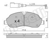 22-1032-0 Sada brzdových destiček, kotoučová brzda METELLI