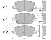 22-1103-0 Sada brzdových destiček, kotoučová brzda METELLI