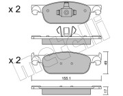 22-1109-0 Sada brzdových destiček, kotoučová brzda METELLI