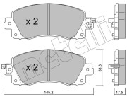 22-1161-0 Sada brzdových destiček, kotoučová brzda METELLI