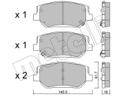 22-1297-0 Sada brzdových destiček, kotoučová brzda METELLI