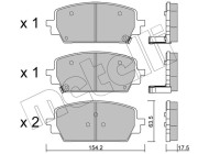 22-1303-0 Sada brzdových destiček, kotoučová brzda METELLI