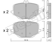 22-1314-0 Sada brzdových destiček, kotoučová brzda METELLI