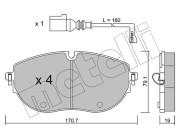 22-1322-0 Sada brzdových destiček, kotoučová brzda METELLI